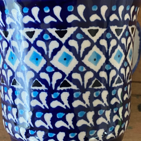 Polish Pottery Blue Diamond Pattern Mug - Picture 4 of 5